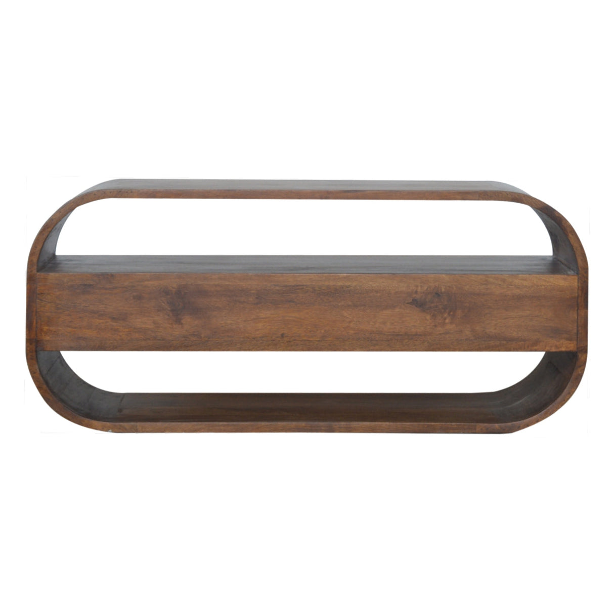 Chestnut Curved Edge Media Unit with 2 Drawers NOVEX FURNITURES