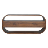 Chestnut Curved Edge Media Unit with 2 Drawers NOVEX FURNITURES