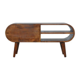 Chestnut Circular Media Unit - NOVEX FURNITURE